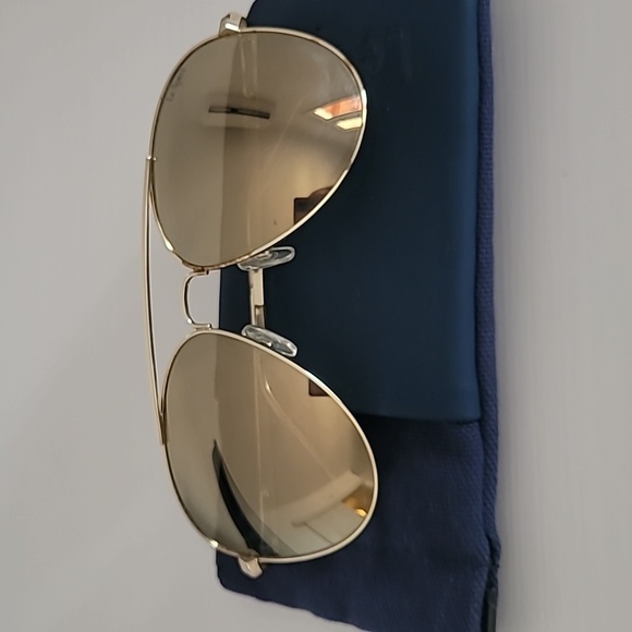 Le Specs Unisex Mirrored Gold Aviator Sunglasses - Picture 4 of 4